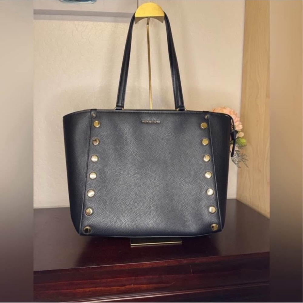 Michael Kors Black Tote with Gold Studs NWT $398 retail